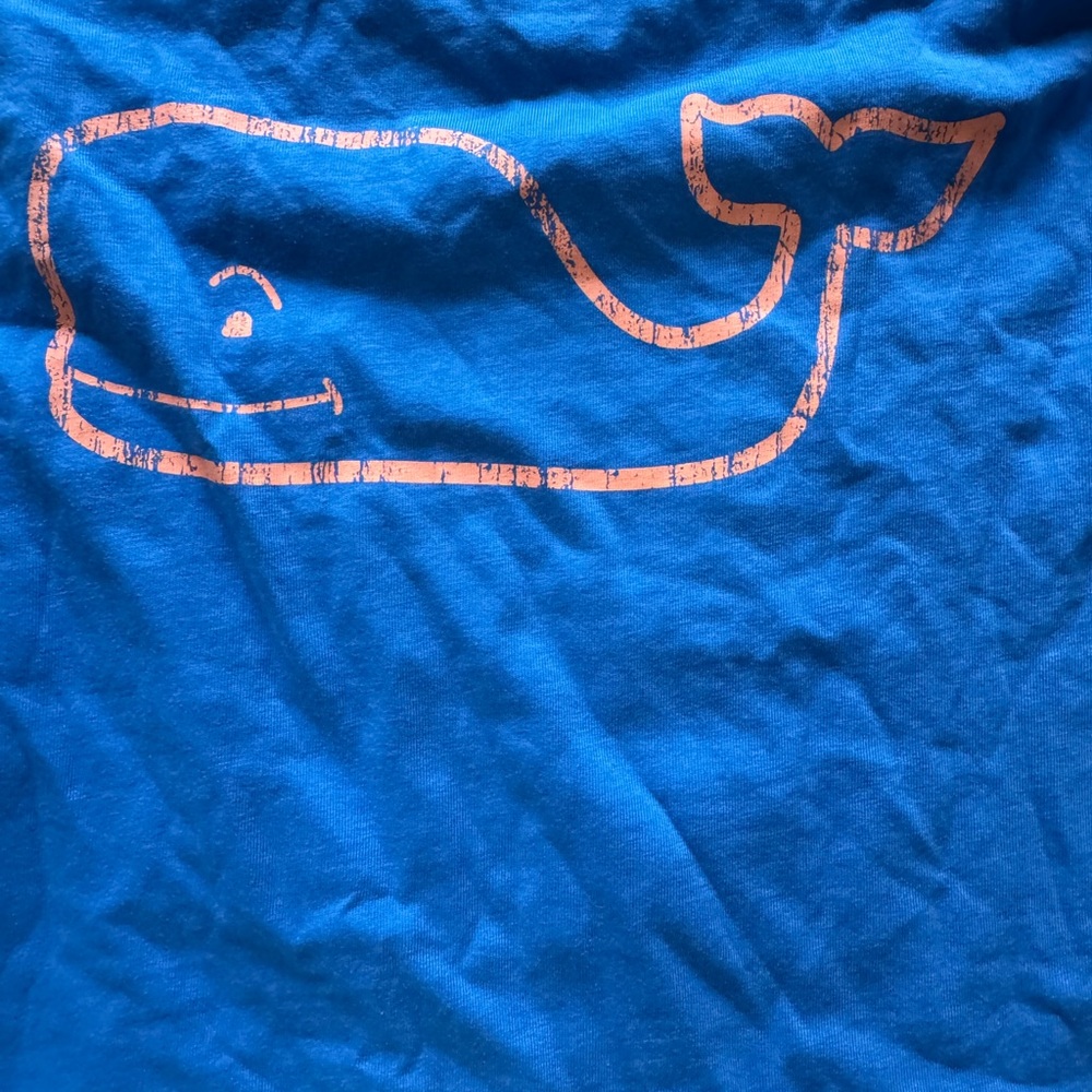 Vineyard Vines Blue Tee with Whale Logo